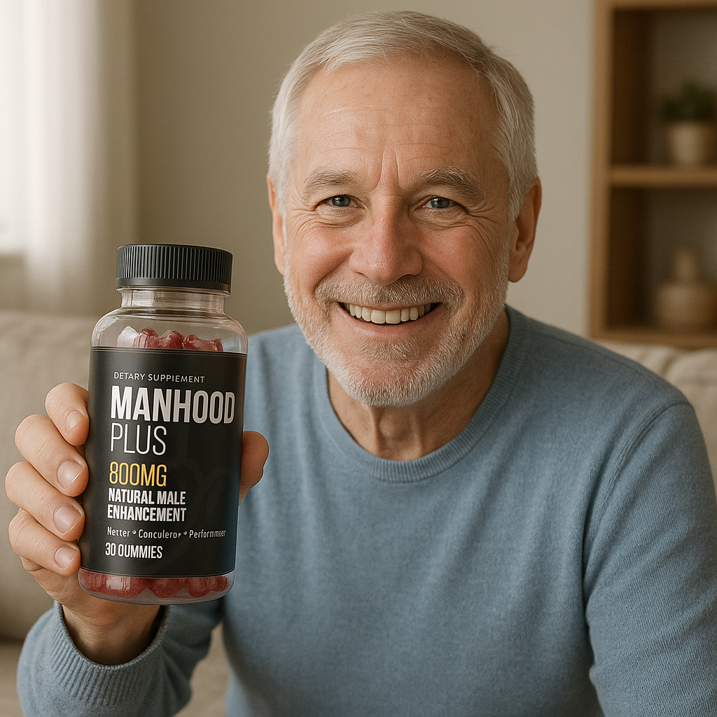 Homme senior détendu avec une bouteille de supplément